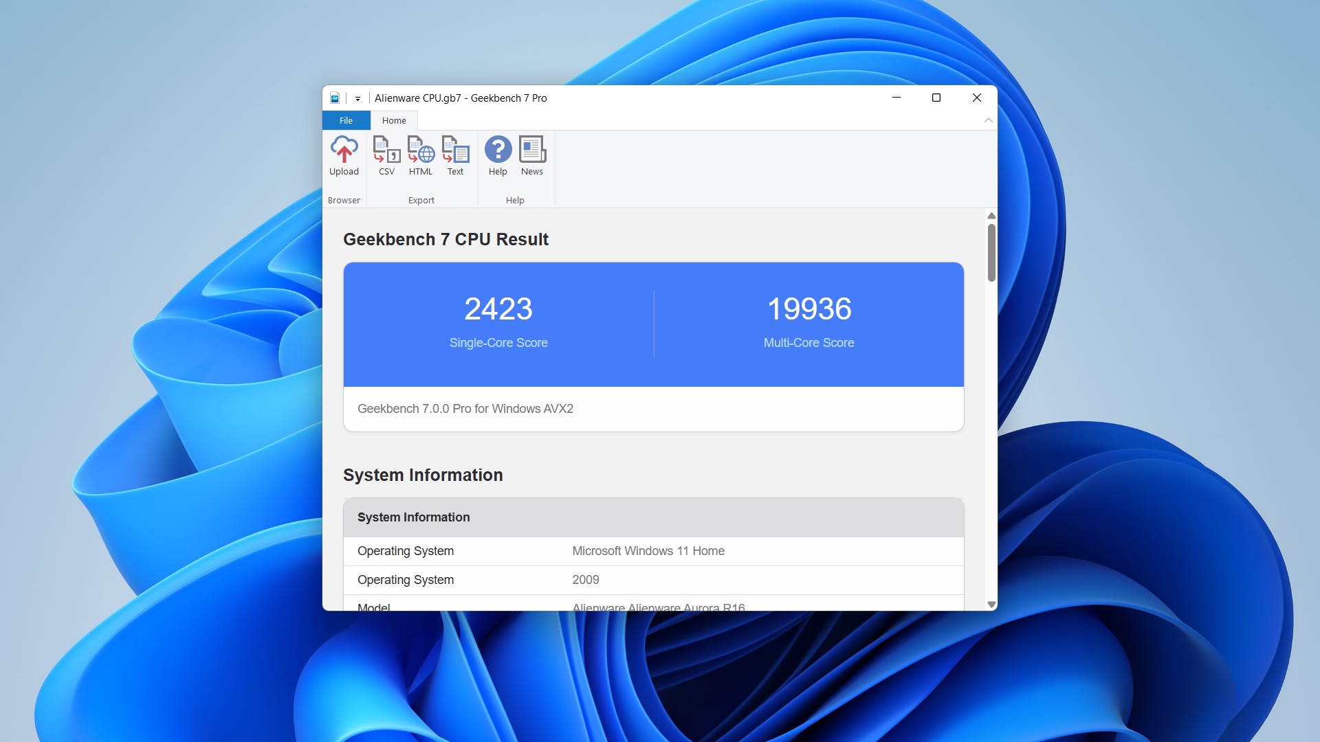 Geekbench 7 for Windows screenshot
